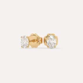 1 carat Oval Diamond Stud Earrings