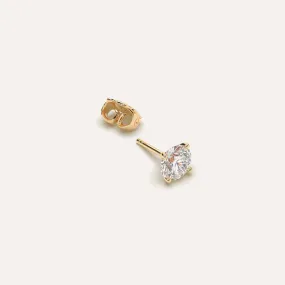 1 carat Single Round Diamond Stud Earring