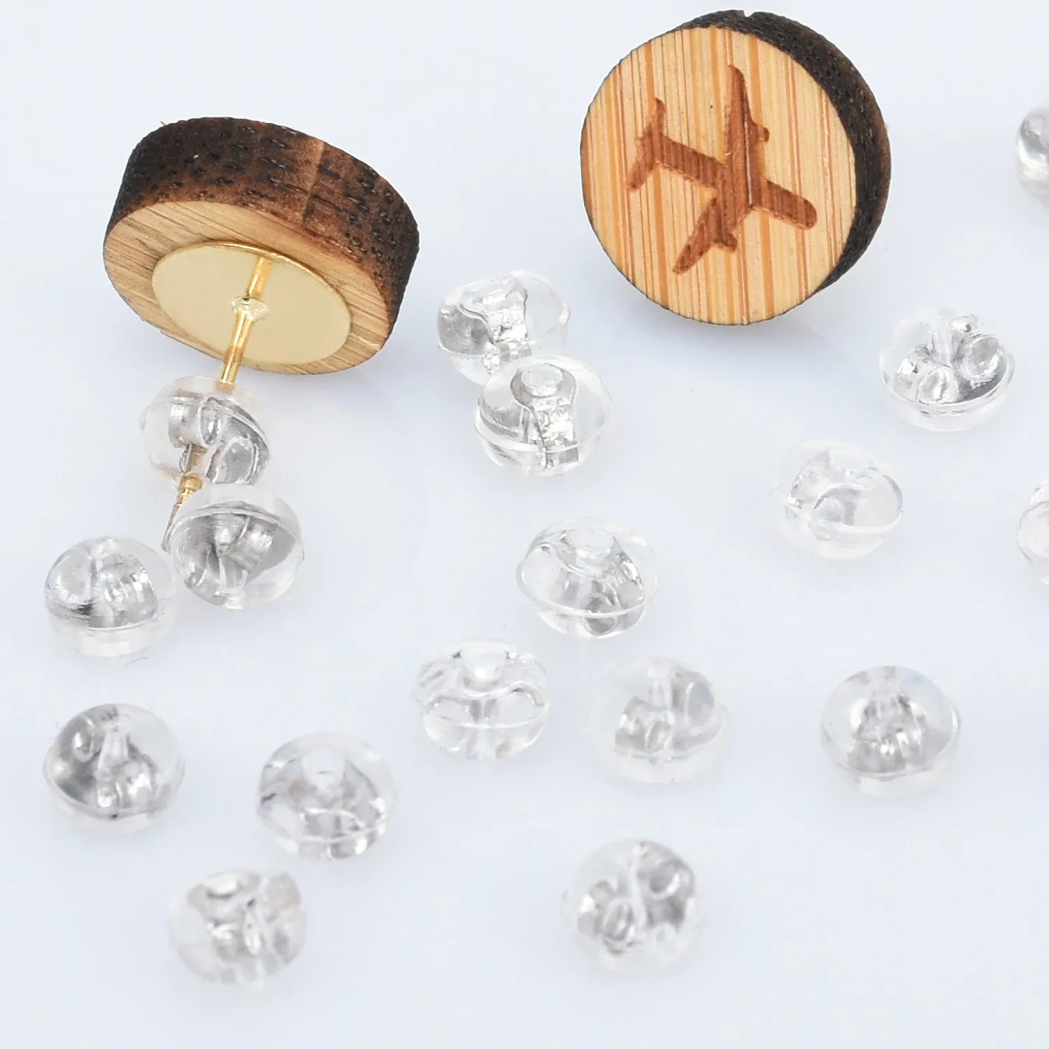 4*5mm High Quality Earring Back Stoppers Silicone Ear Stud Back Stoppers Silver/Golden/Rose Gold Safety Backs 10pcs 102765