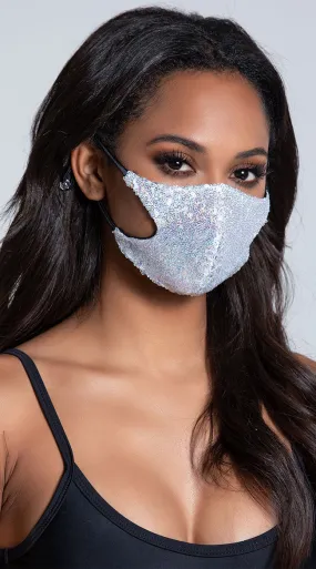 A Silver Lining Sequin Face Mask