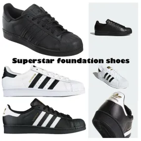 Adidas Superstar Unisex Men's Women's WHITE BLACK FOUNDATION Trainers Shoes