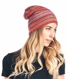 Alpaca Beanie Hat - Printed - Saffron