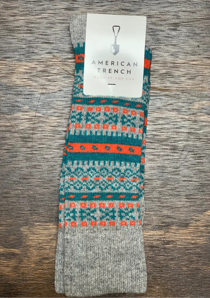 American Trench | Fair Isle | Green/ Teal/ Orange