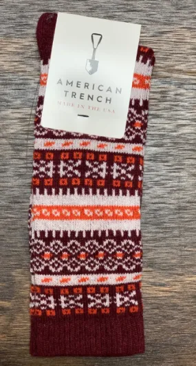 American Trench | Women's Fair Isle | Burgundy