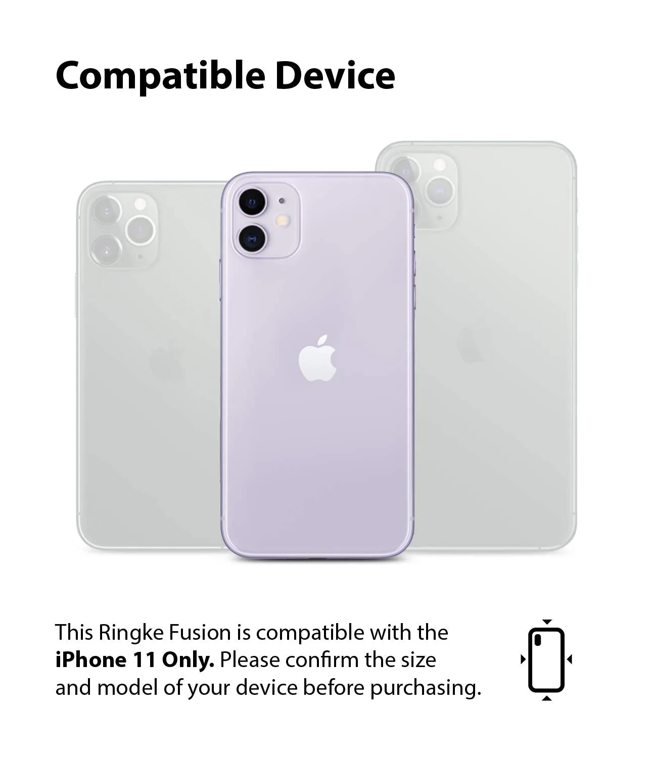 Apple iPhone 11 Back Cover Case | Fusion Matte  Frost Clear