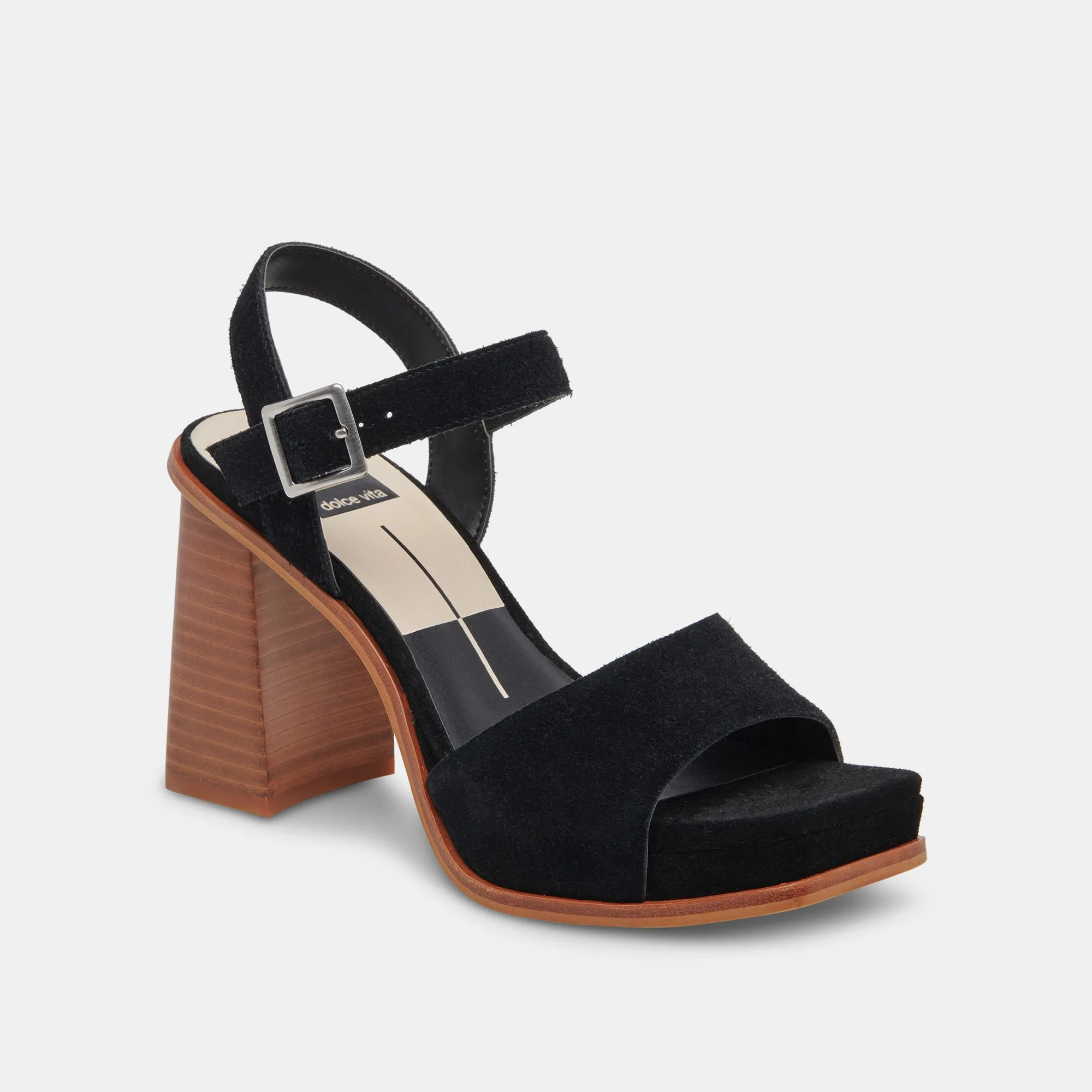 AUBREY HEELS BLACK SUEDE - re:vita