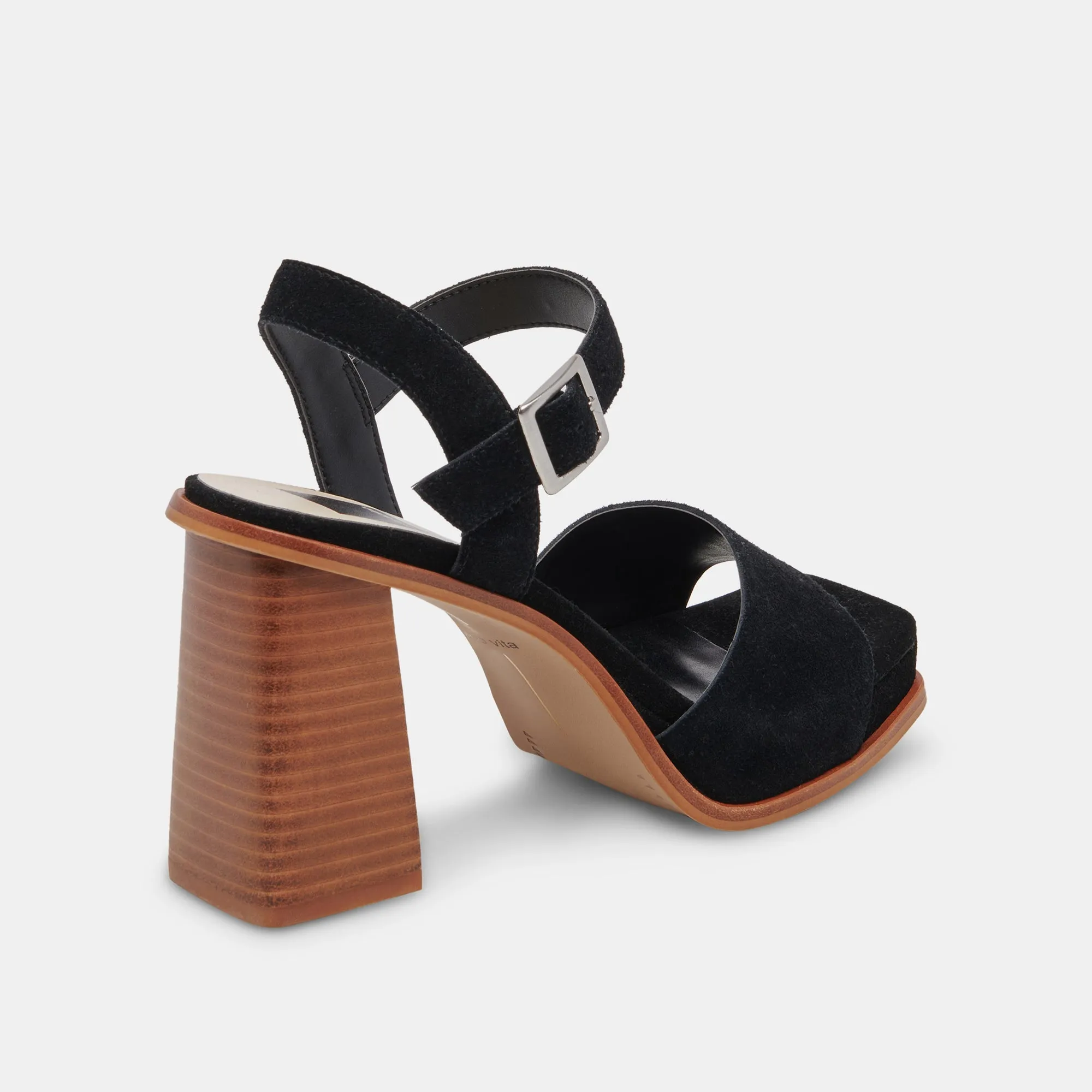 AUBREY HEELS BLACK SUEDE - re:vita