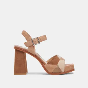 AUBREY HEELS BROWN MULTI SUEDE - re:vita