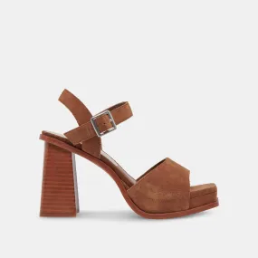 AUBREY HEELS CHESTNUT SUEDE