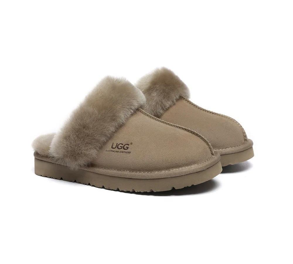 AUSTRALIAN SHEPHERD® UGG Women Premium Sheepskin Wool Muffin Slippers Special