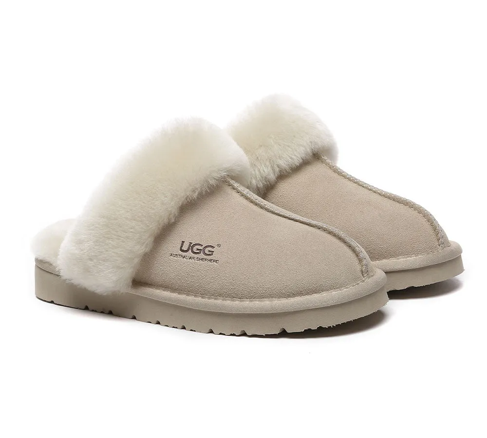 AUSTRALIAN SHEPHERD® UGG Women Premium Sheepskin Wool Muffin Slippers Special