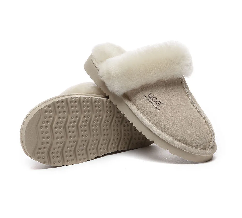 AUSTRALIAN SHEPHERD® UGG Women Premium Sheepskin Wool Muffin Slippers Special