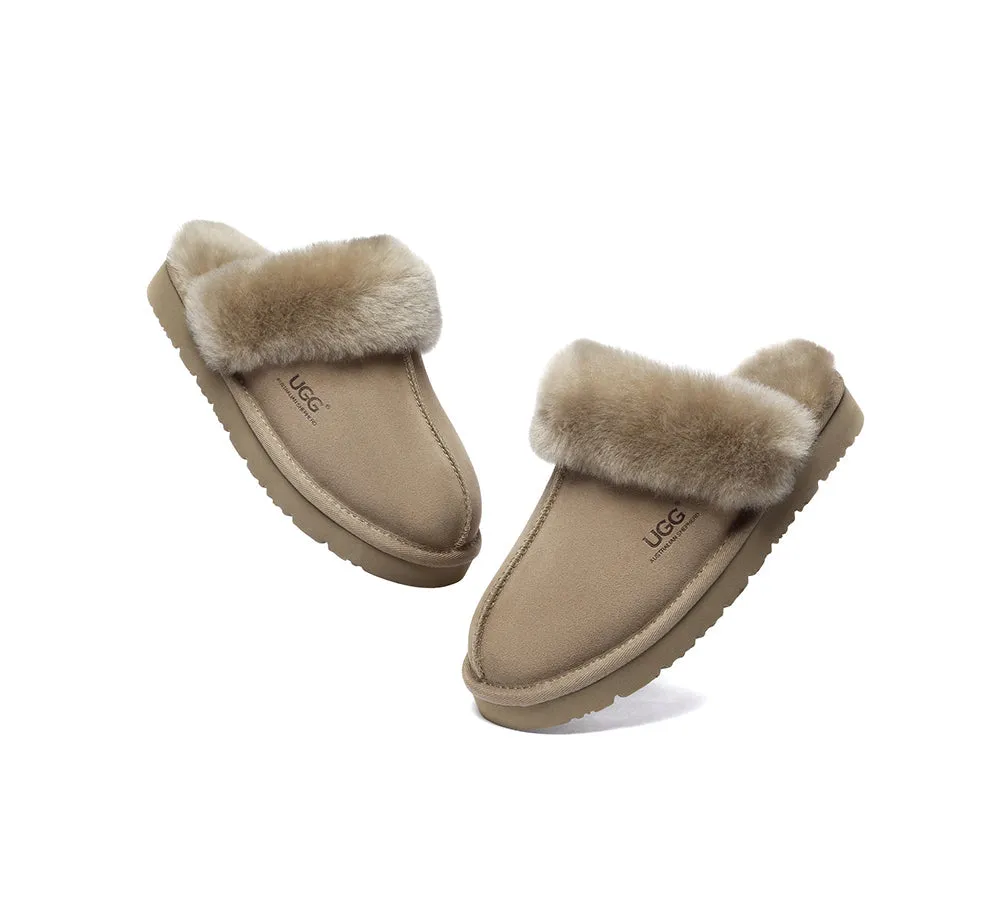 AUSTRALIAN SHEPHERD® UGG Women Premium Sheepskin Wool Muffin Slippers Special