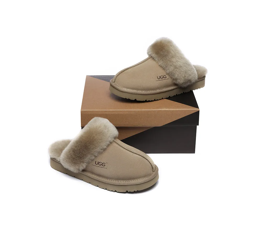 AUSTRALIAN SHEPHERD® UGG Women Premium Sheepskin Wool Muffin Slippers Special