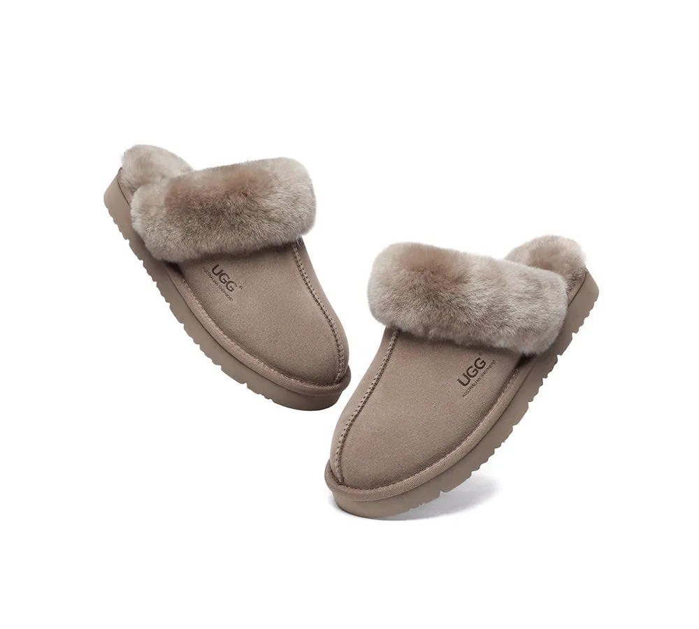 AUSTRALIAN SHEPHERD® UGG Women Premium Sheepskin Wool Muffin Slippers Special