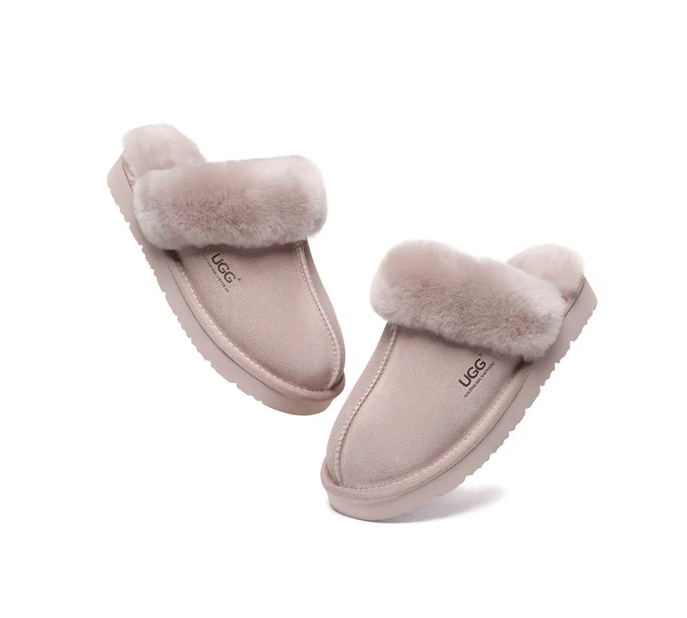 AUSTRALIAN SHEPHERD® UGG Women Premium Sheepskin Wool Muffin Slippers Special