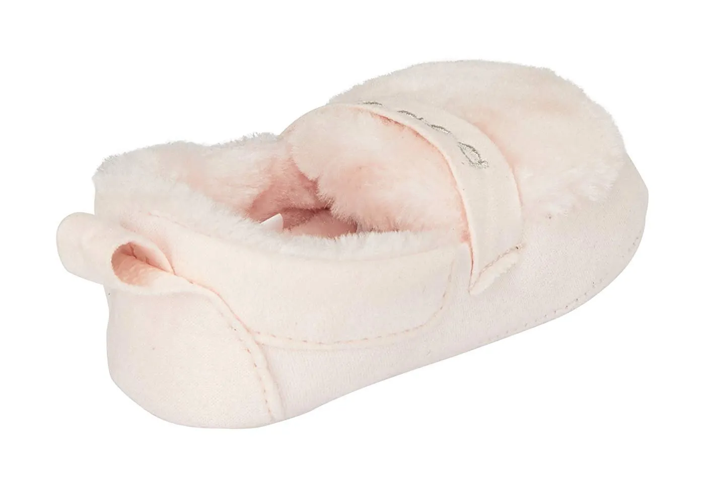 bebe Infant Girls Moccasin Slippers with Faux Fur Lightweight Slip-On Shoes