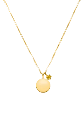 Birthstone November Necklace 14K Gold Plated