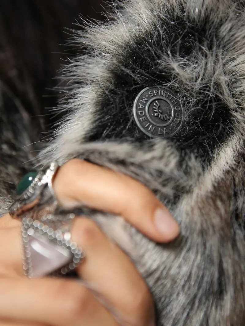 BlackMilk Galaxy Grey Wolf Classic Faux Fur Coat