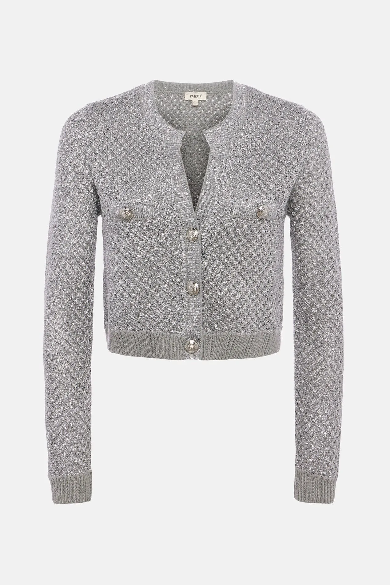 Blanca Sequinned Cardigan Silver