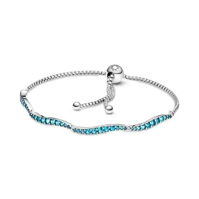 Blue Wavy Slider Bracelet