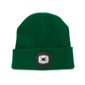 Bright LED Light Up Green Beanie Hat