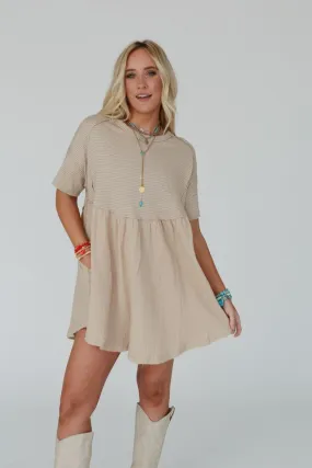 Budding Beauty Tunic Dress - Tan