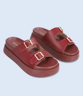 BW6324-MAROON-Women Comfort Slipper