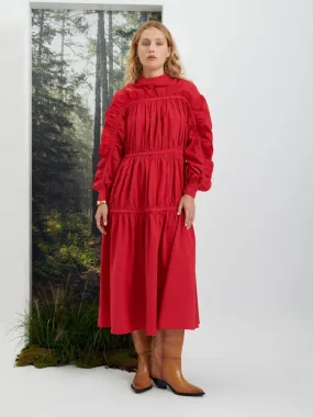 Cassia Ruffle Midi Dress