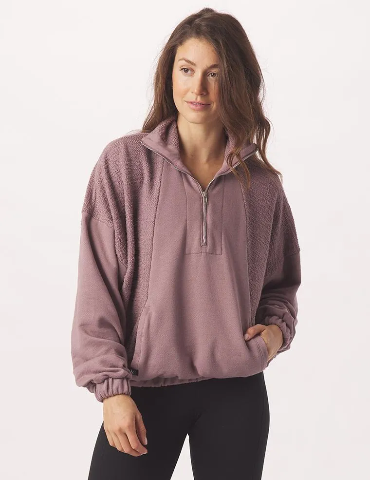 Complex Quarter Zip: Lavender Bark