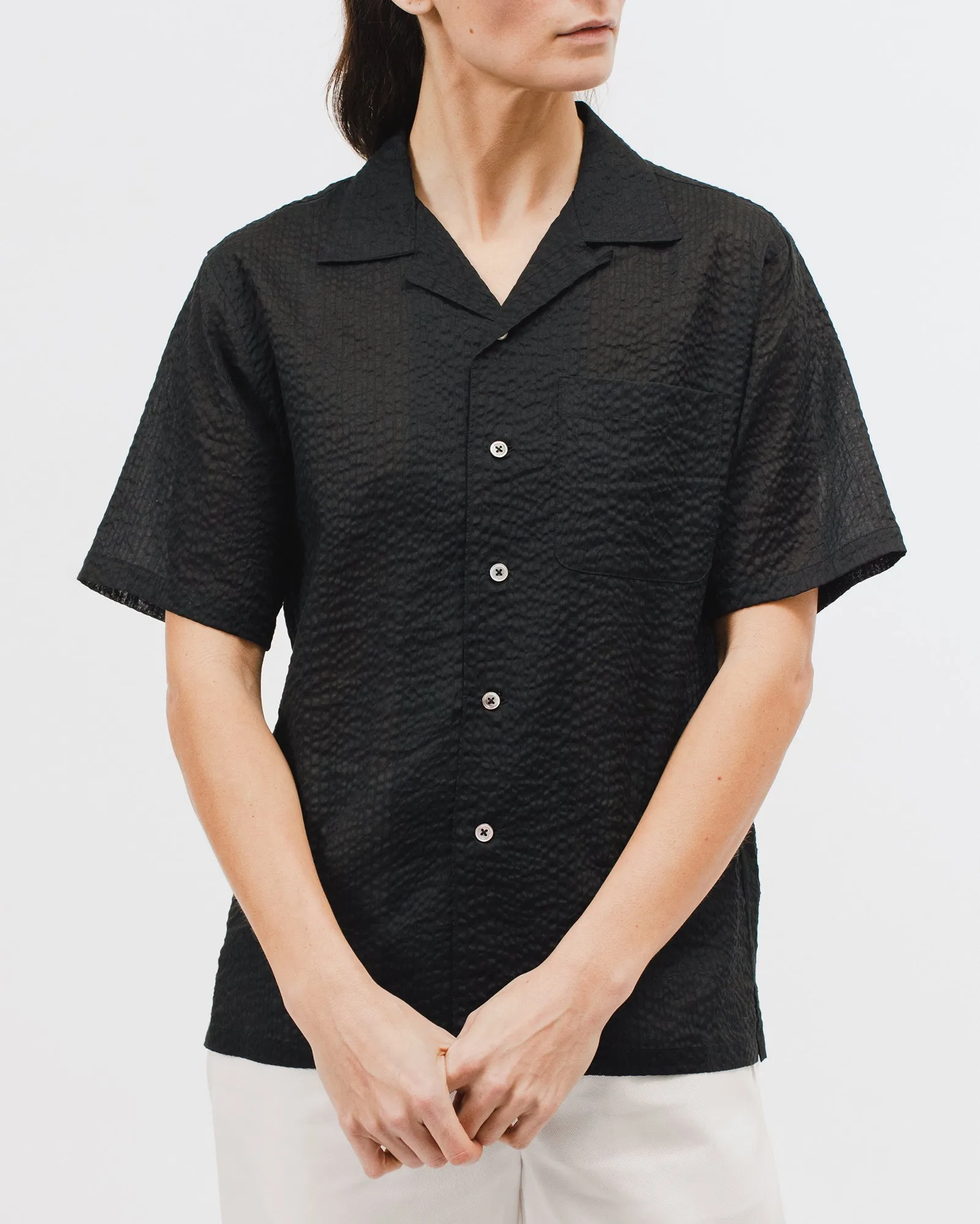 Crepe SS Shirt - Black