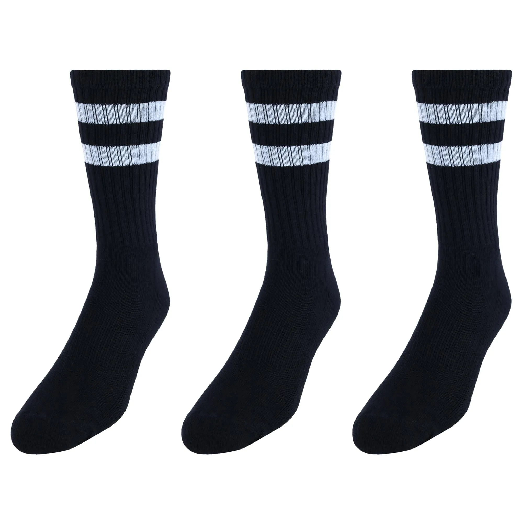 CTM® Men's Crew Striped Socks (3 Pairs)