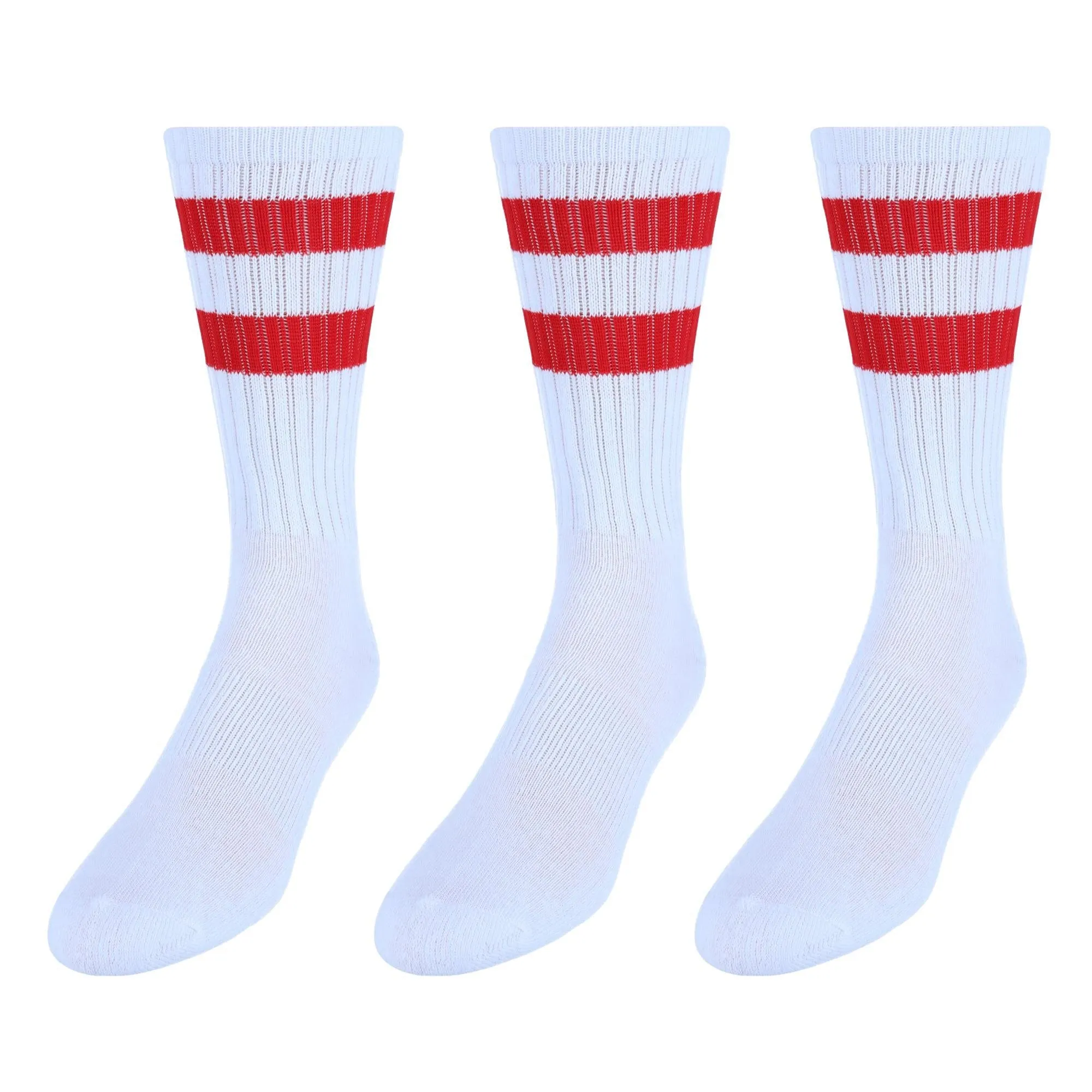 CTM® Men's Crew Striped Socks (3 Pairs)