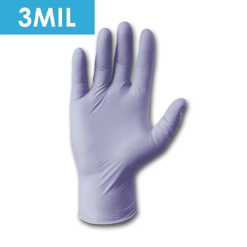 Disposable Gloves-2930 Textured Powder Free Violet Nitrile, Exam Grade, 3 mil -  Sold in 10 boxes/case