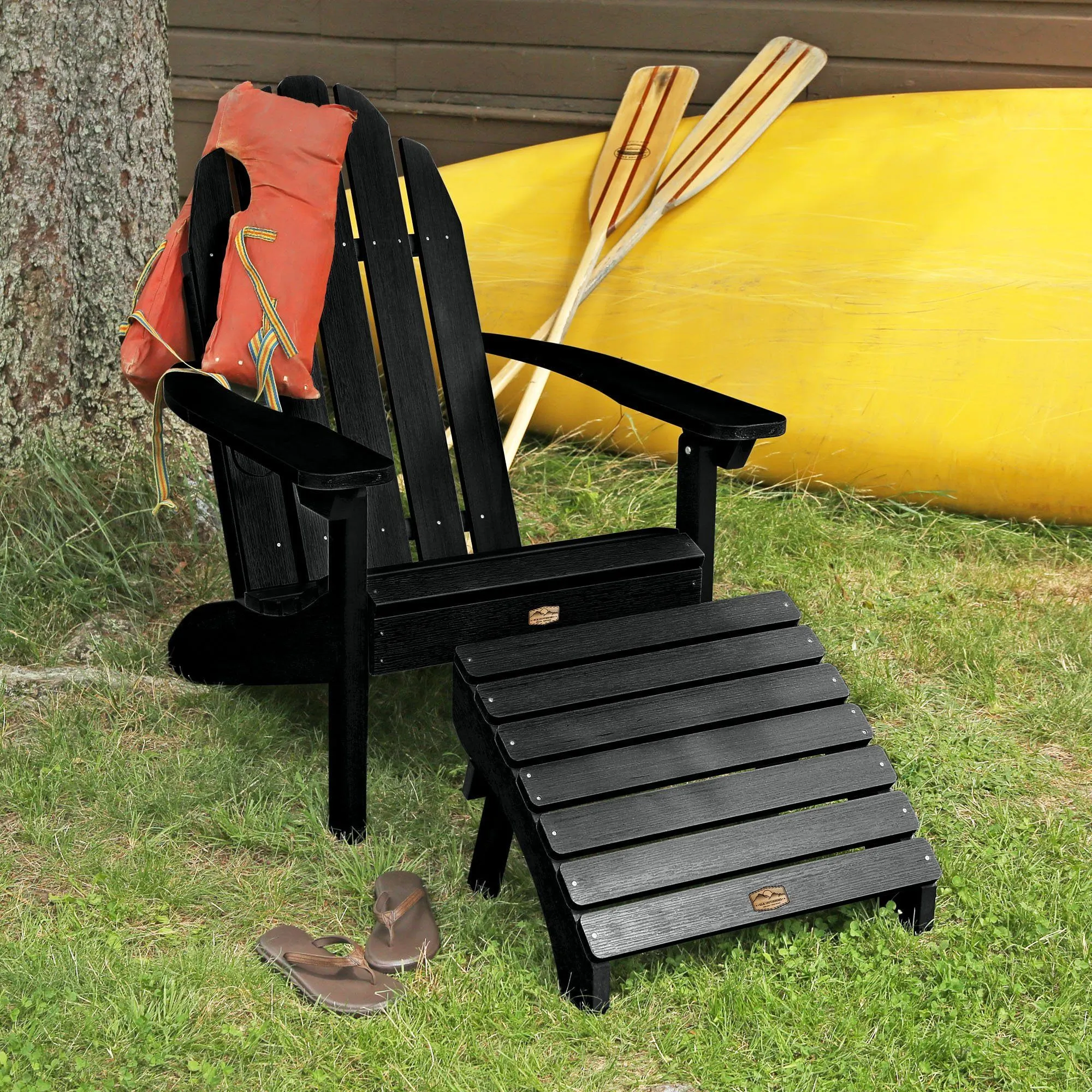 Essential Adirondack Chair with Essential Folding Ottoman