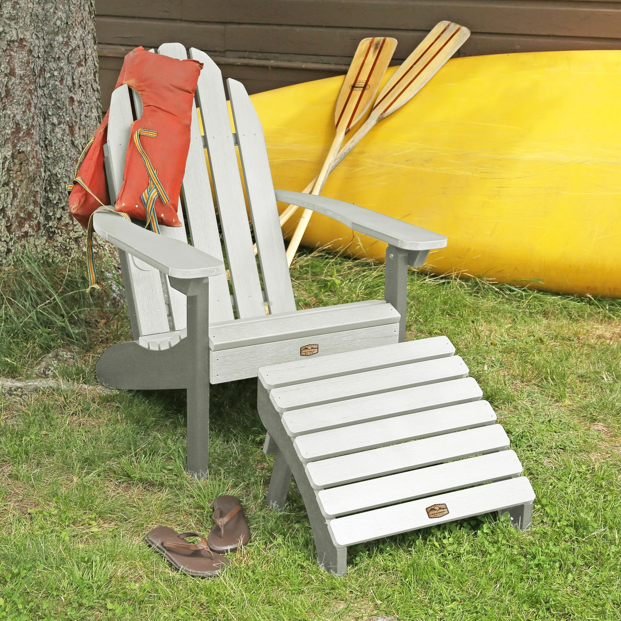 Essential Adirondack Chair with Essential Folding Ottoman