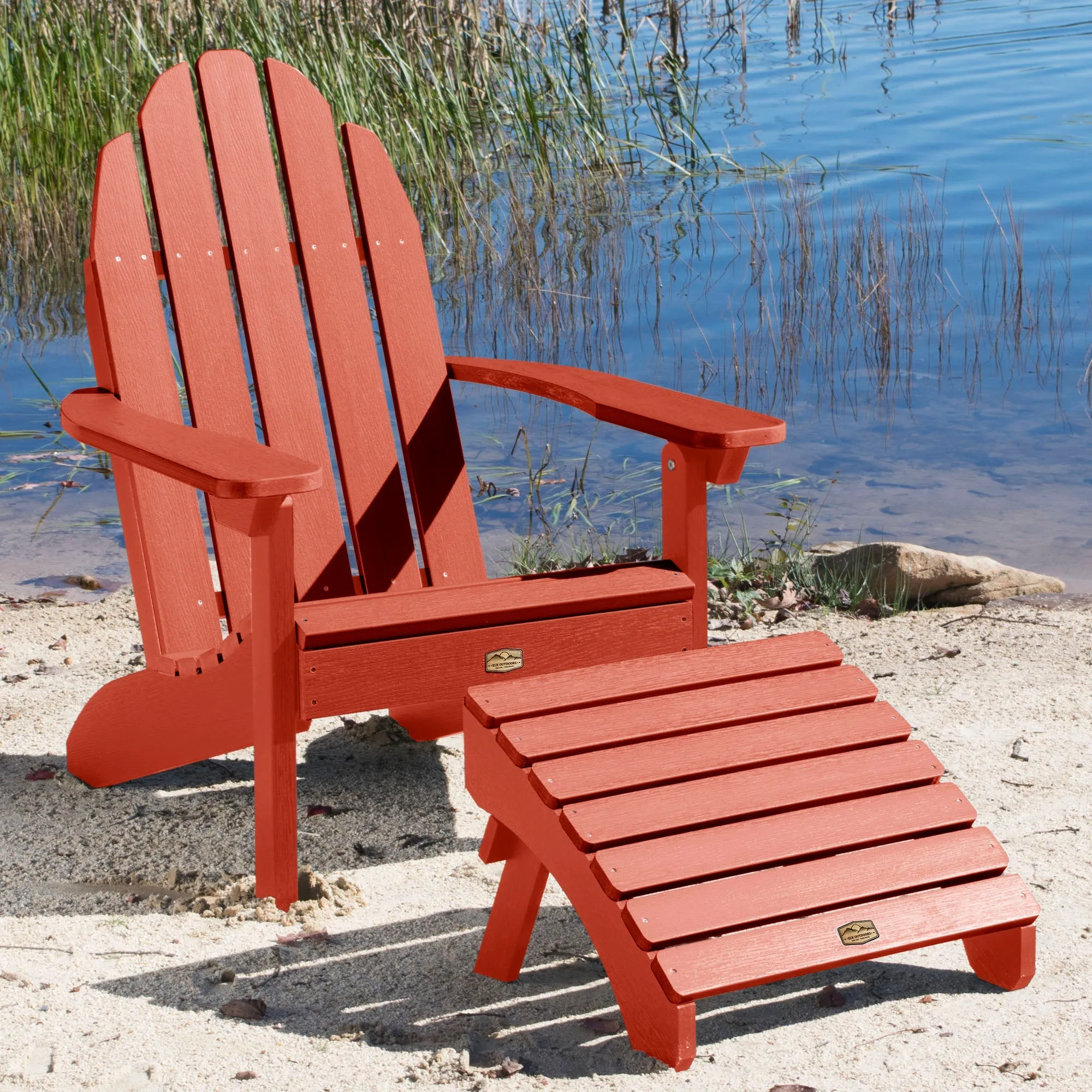 Essential Adirondack Chair with Essential Folding Ottoman