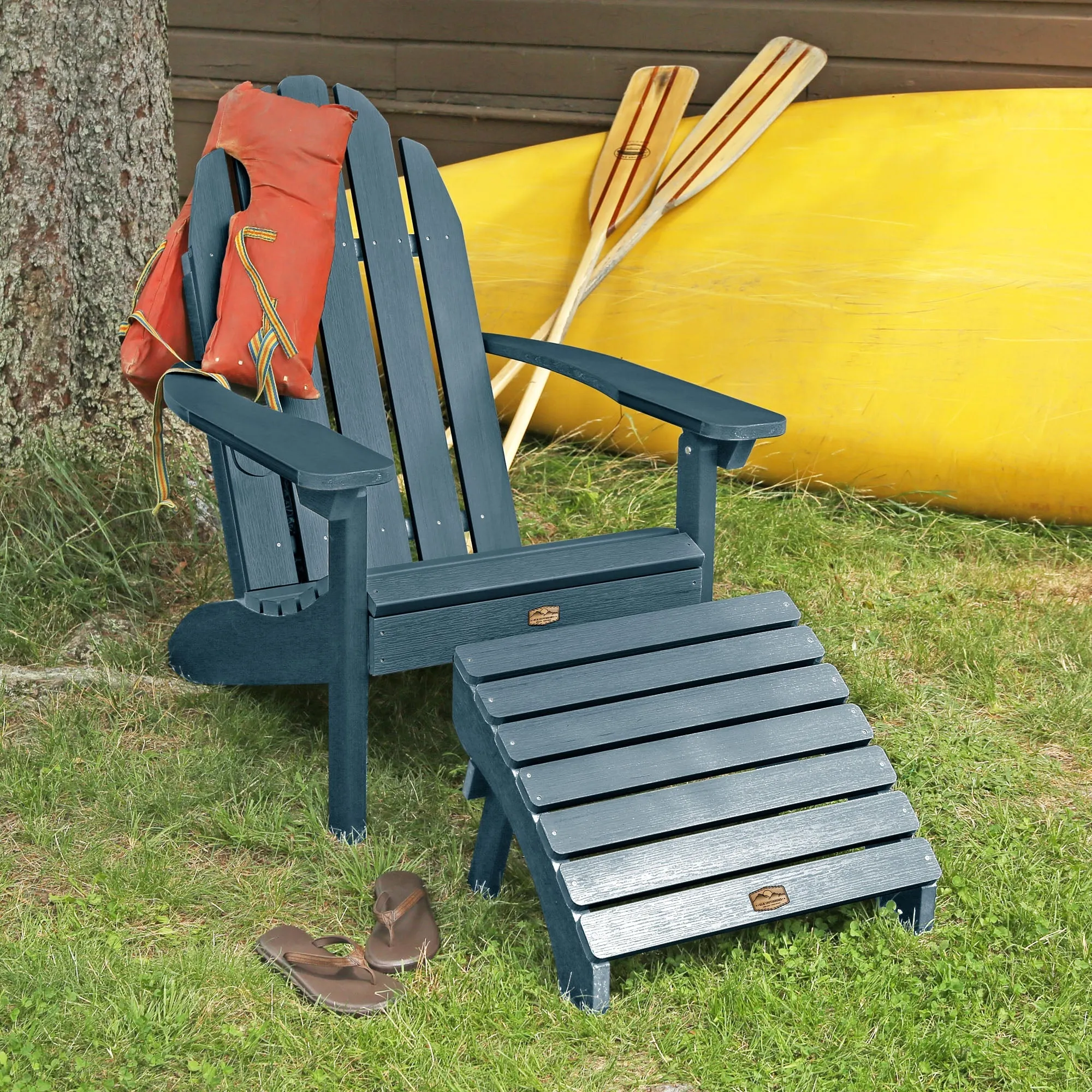 Essential Adirondack Chair with Essential Folding Ottoman