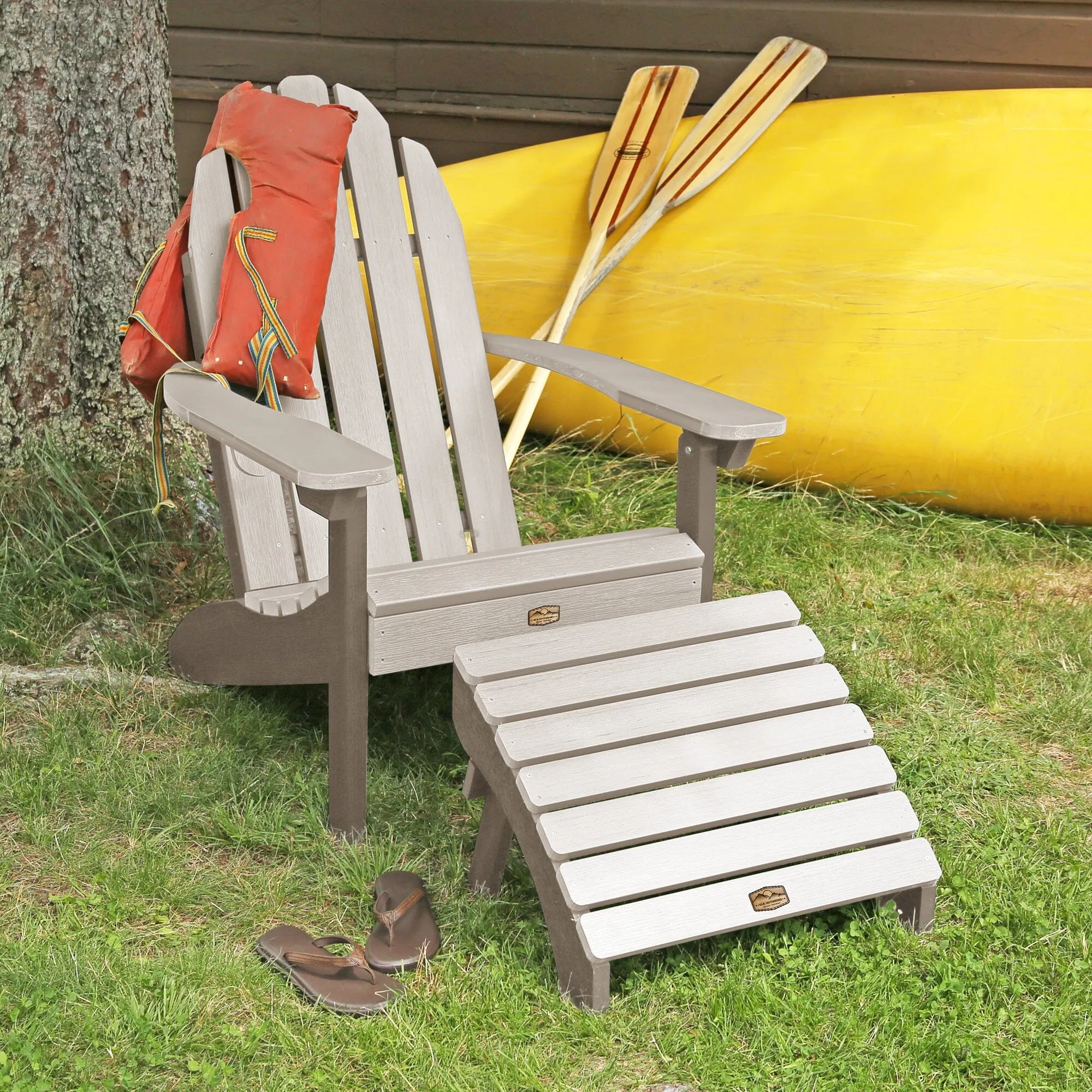 Essential Adirondack Chair with Essential Folding Ottoman