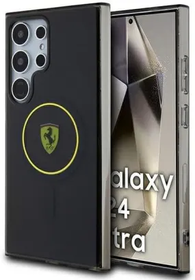 Ferrari IML Smoked Inner Circle Line Hard Case with MagSafe for Samsung Galaxy S24 Ultra 6.8" Black - FEHMS24LU3SMY