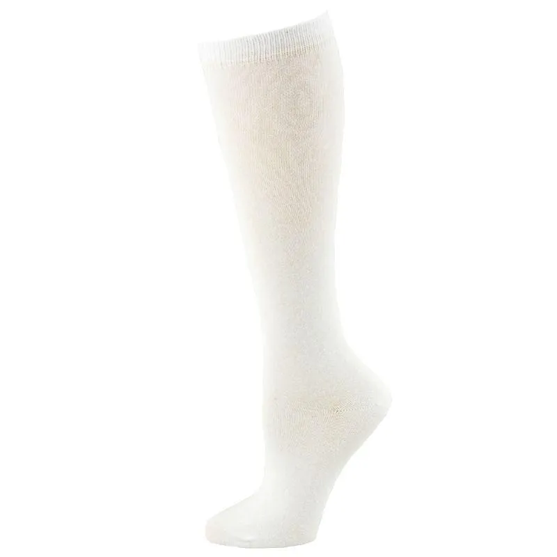 Flat Knit Combed Cotton Knee High Socks 3 pair pack