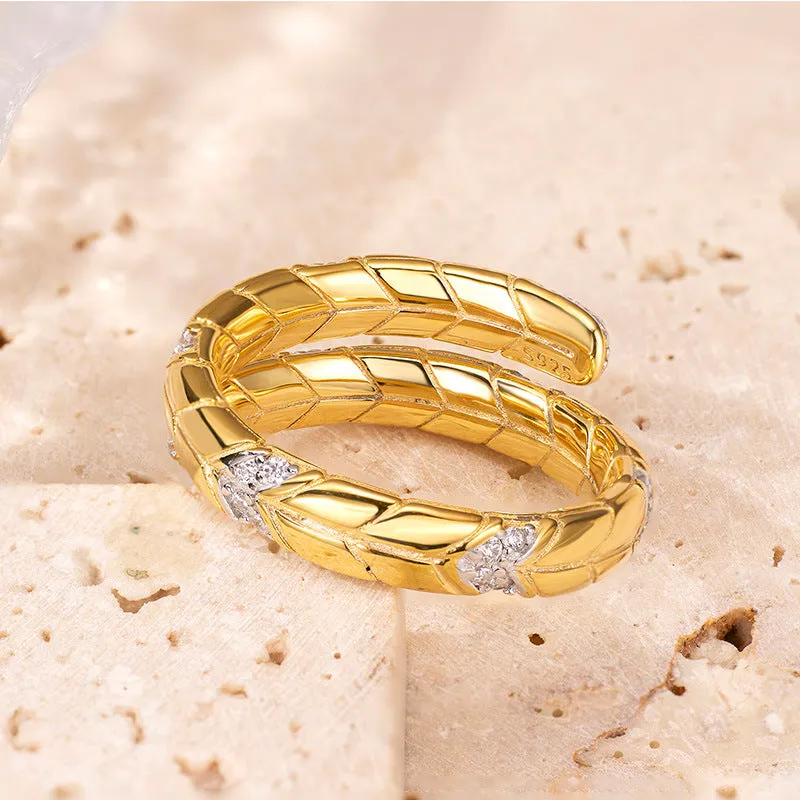 Gold Zirconia Ring 18K Gold Vermeil