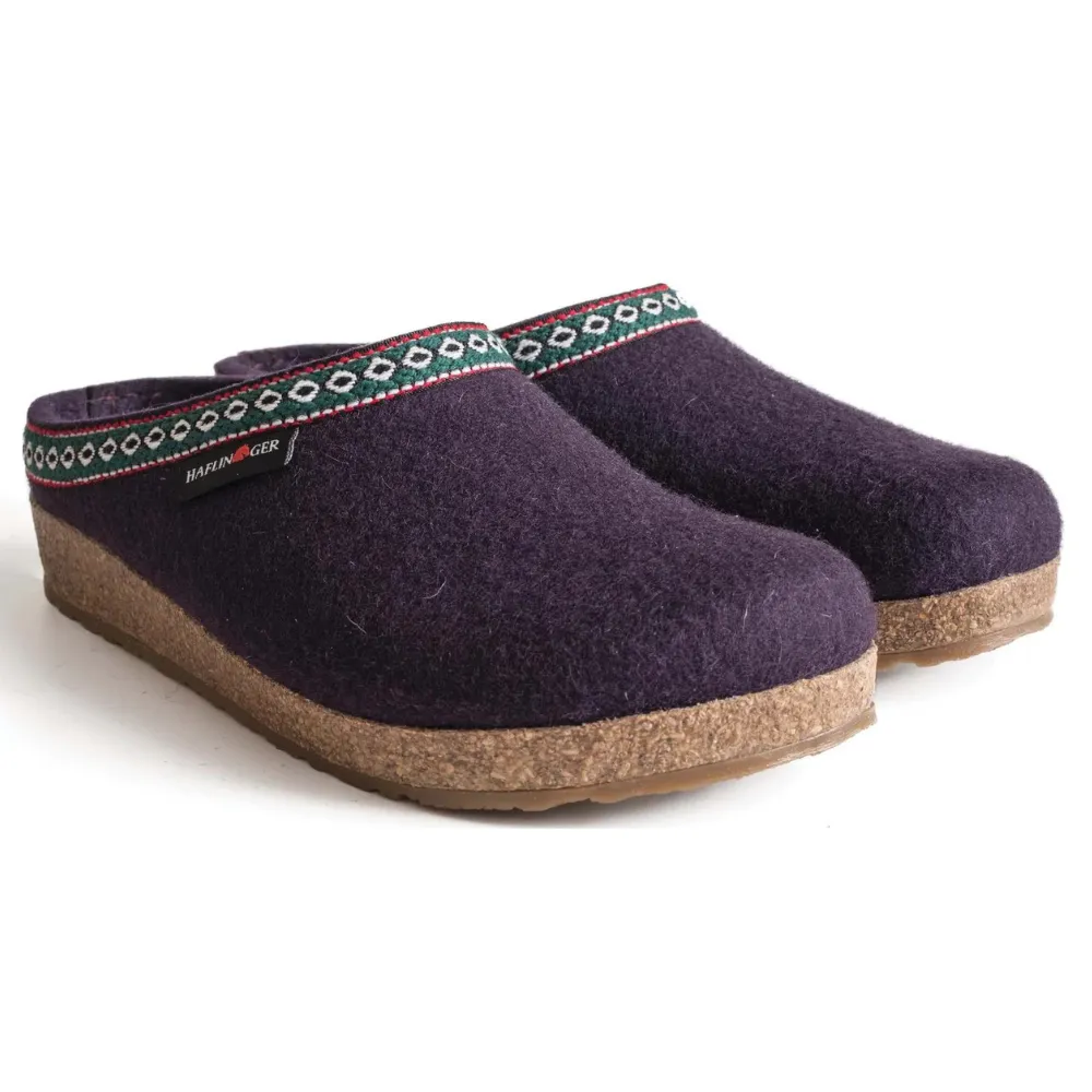 Haflinger GZ Eggplant Wool Slipper (Women's)