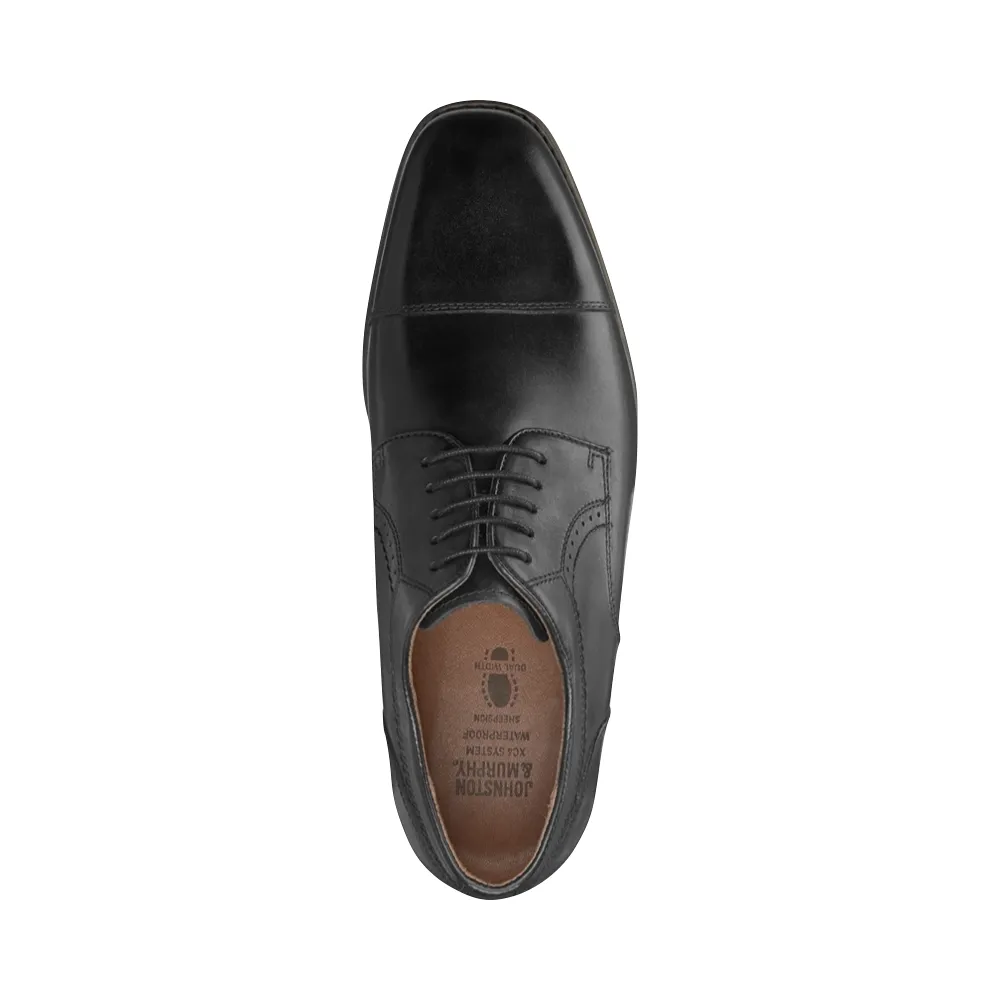 Johnston & Murphy Men's Branning Cap Toe Waterproof Oxford in Black