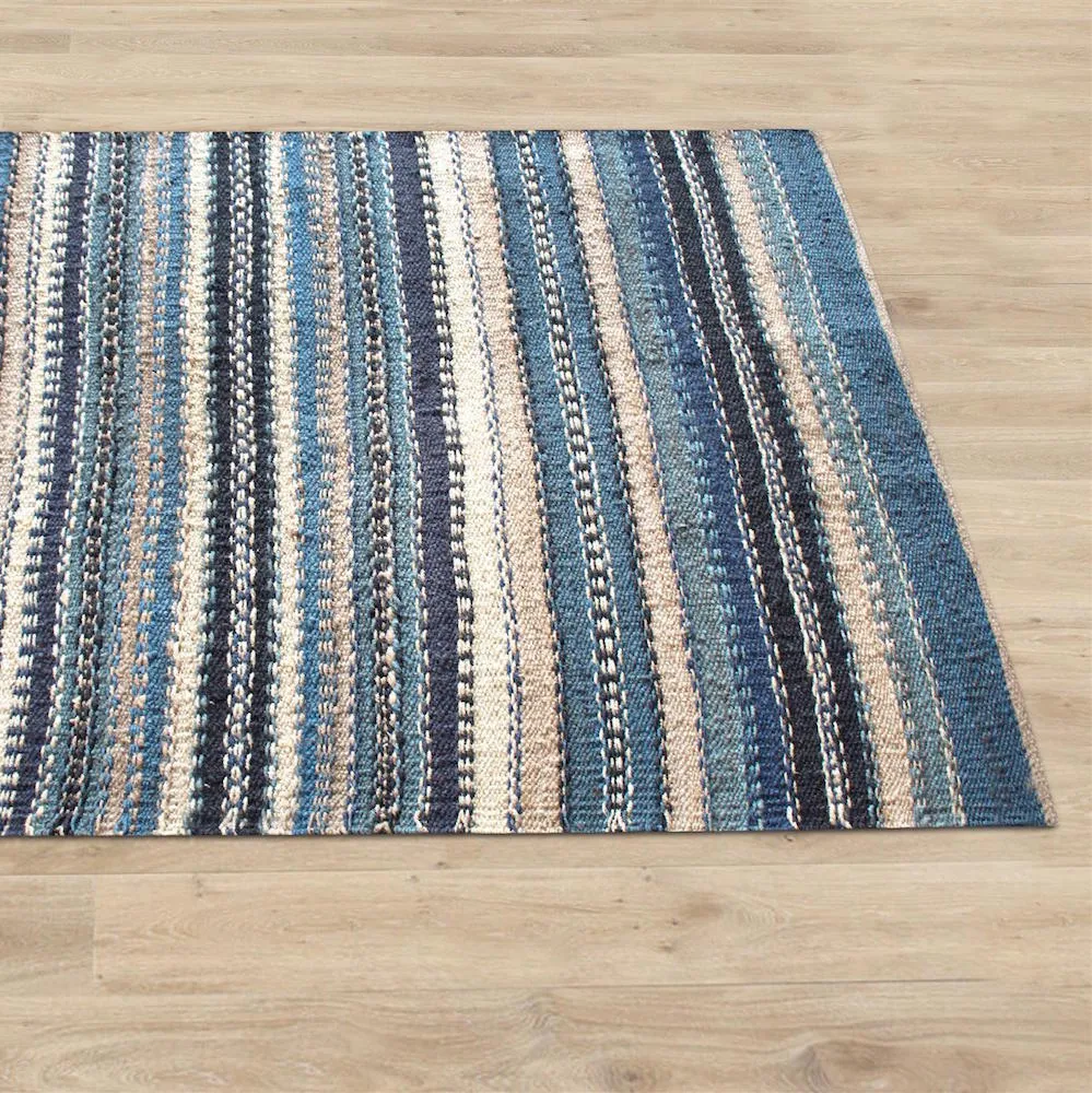 Jonas Blue Hemp Area Rug