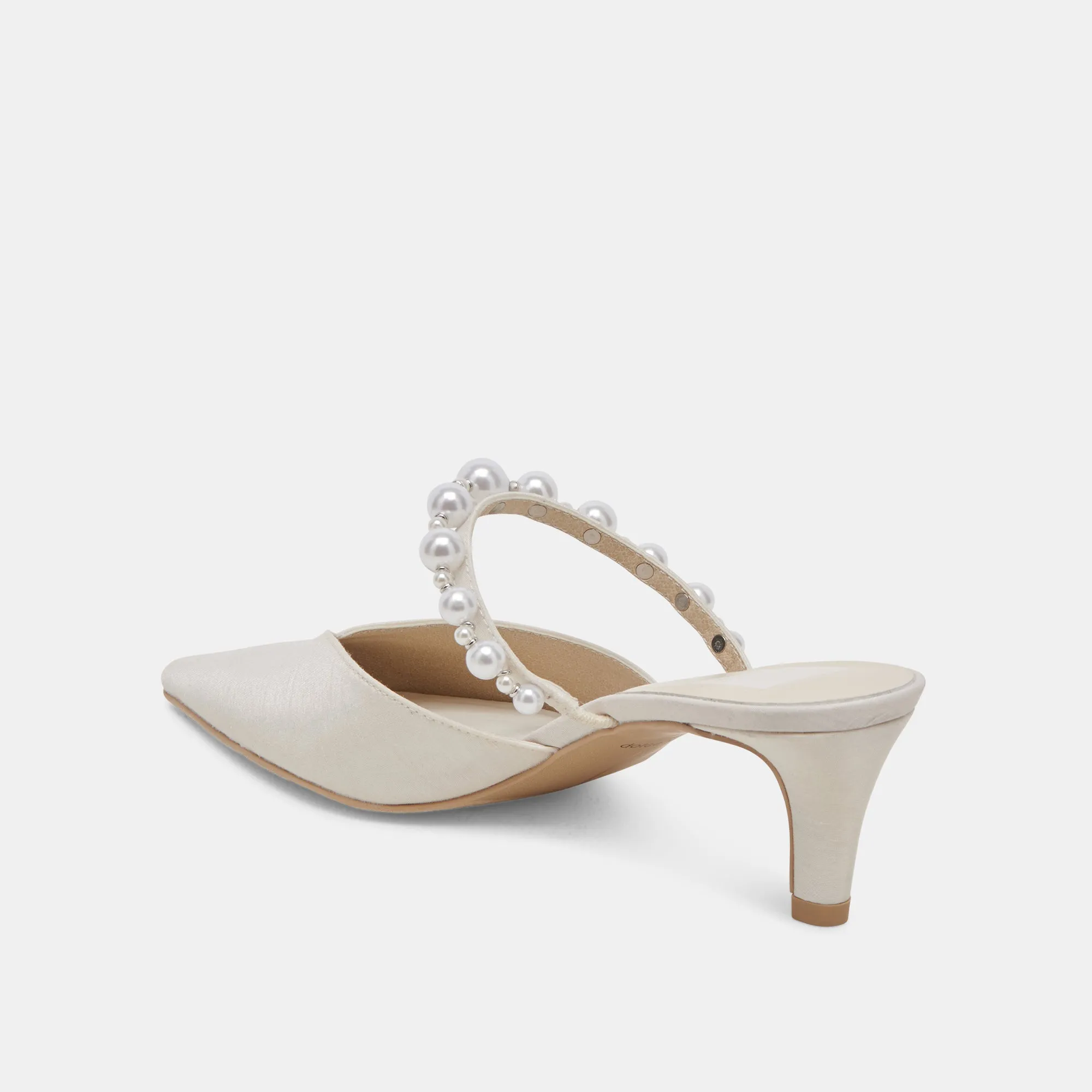 KANIKA PEARL MID HEELS VANILLA PEARLS