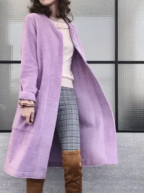 Last Chance! Catmint Purple Merino Wool A-Line Coat