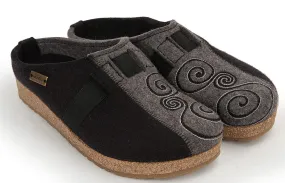 Magic Black/Grey Cork & Wool Clog