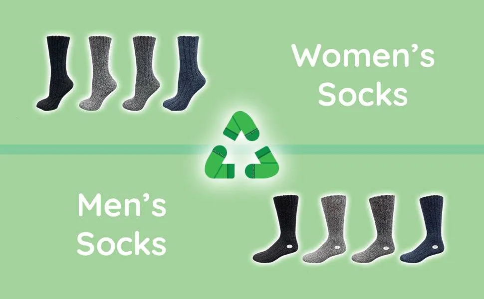 Men's Crew Socks in Regenerated Wool - Ecofriendly Socks!