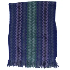 Missoni Scarf Lilac Purple Sage Green Herringbone Design - Designer Shawl SALE